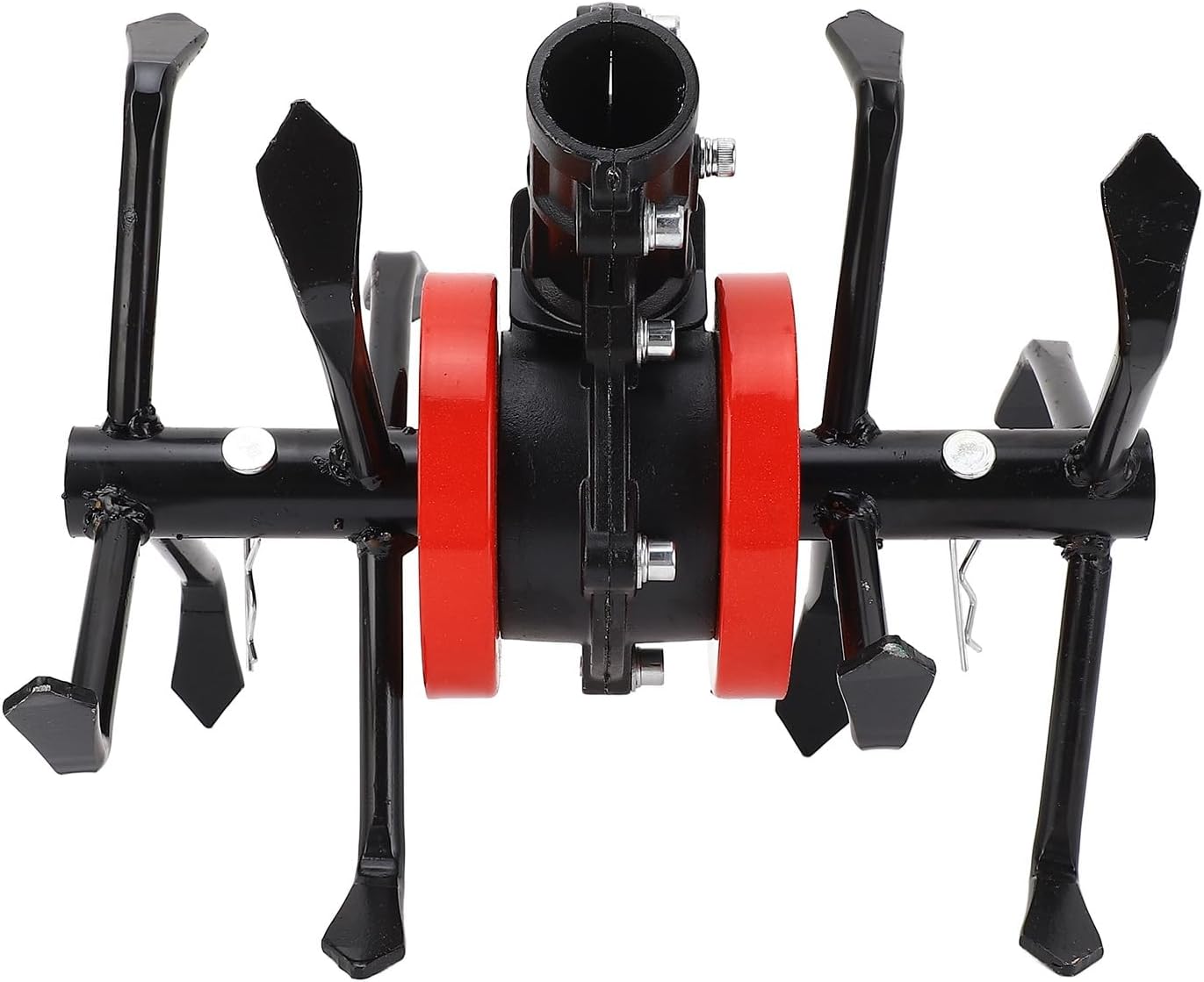 6 Claw Brush Cutter Grass Wheel Soil Loosen Head Mini Tiller Deep Plowing Wheel for Garden Tiller Cultivator 28mm 9 Tooth Professional Gardening Landscaping Tool Durable Alloy