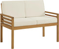 Alaterre Furniture, Okemo Outdoor Couch - Weather-Resistant 2-Person Loveseat with Acacia Wood Frame and Cushions - for Patio, Deck, Pool or Sunroom