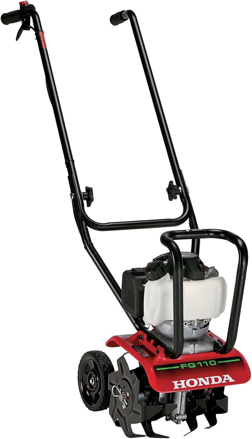 Honda FG110 Mini Tiller Cultivator, 6- to 9-Inch Tilling Width, Break New Ground or Prep Soil, Gas Engine, Adjustable Depth Bar (FG110KiAT)