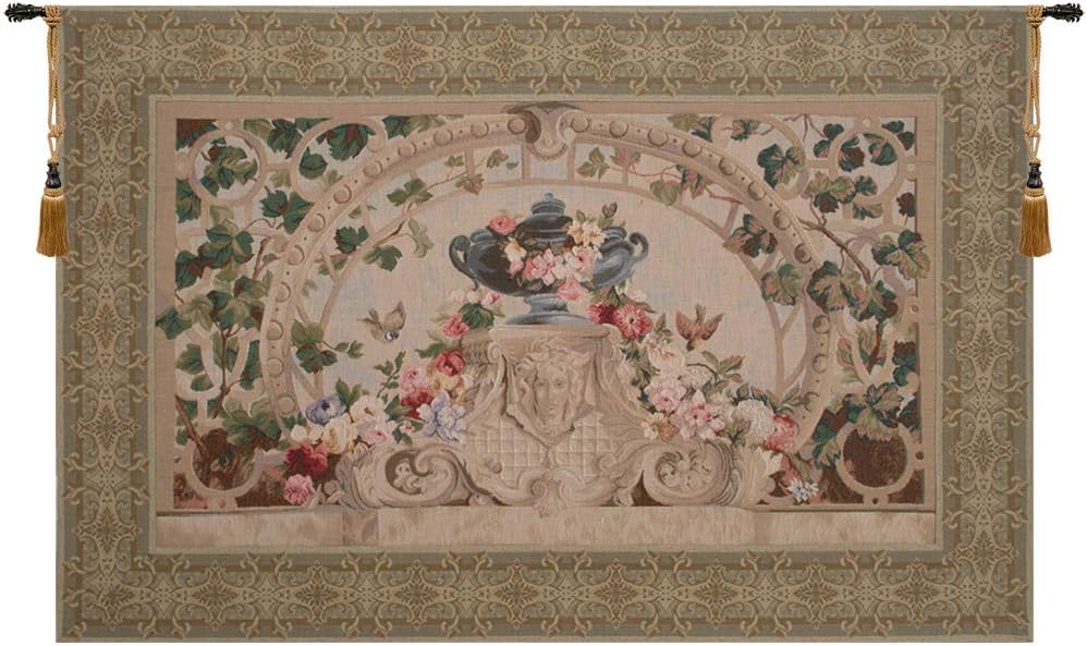 Charlotte Home Furnishings Inc. Beauvais III With Border French Tapestry Wall Hanging, 58 X 44 Inch, Viscose Cotton And Polyester Blend Wall Art, Perfect For Home Decor And Wall Decor