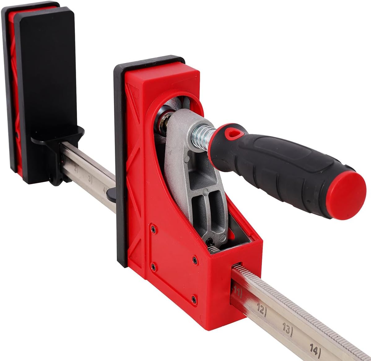 12PCS Parallel Clamps Kit – Includes 2×24' + 2×40' Heavy-Duty Clamps (1700 lbs Force), 4 Framing Blocks, 2 Bench Dogs – Woodworking & Cabinet Making Clamp Set