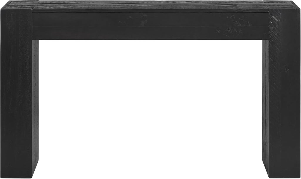 Alaterre Furniture Stockyard Solid Wood Console Table - 56 Inch Modern Farmhouse Entryway Table - Easy Assembly Living Room Furniture for Behind the Couch, Entryway, or Hallway (Black)