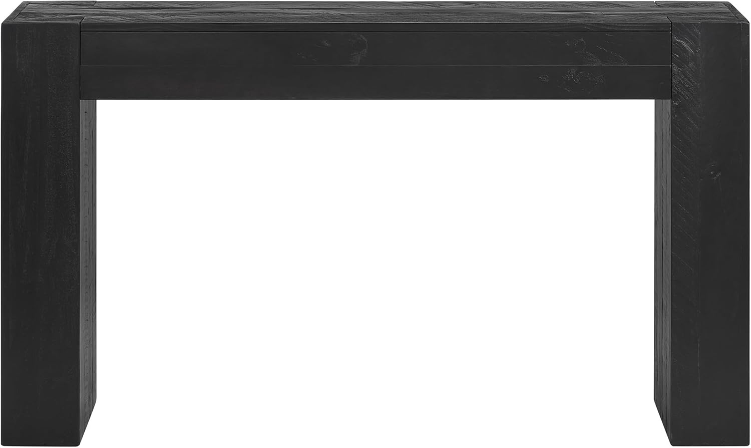 Alaterre Furniture Stockyard Solid Wood Console Table - 56 Inch Modern Farmhouse Entryway Table - Easy Assembly Living Room Furniture for Behind the Couch, Entryway, or Hallway (Black)