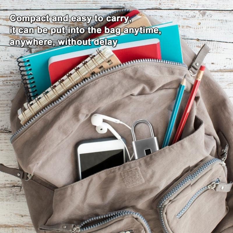 Portable Mini Keyless Smart Security Lock Fingerprint Padlock Gym Cabinet Box Bag Suitcase Luggage Code Password Travel(E)