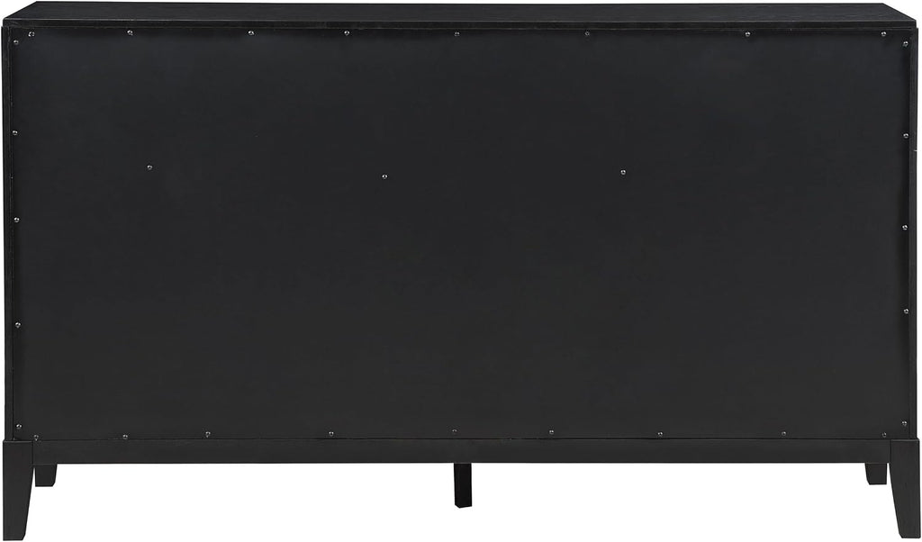 Coaster Home Furnishings - Brookmead - Wood - 8-Drawer Dresser with Fluted Drawer Fronts, Gold Half-Moon Pulls, Felt-Lined Top, Tapering Legs, Transitional Style - Bedroom - Black - 224713