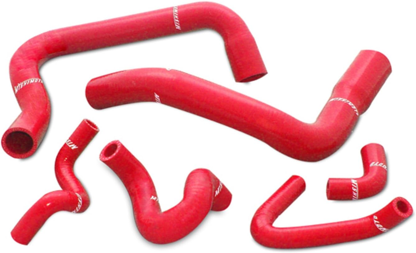 Mishimoto MMHOSE-MUS-86RD Silicone Radiator Hose Kit Compatible With Ford Mustang GT Cobra 1986-1993 Red