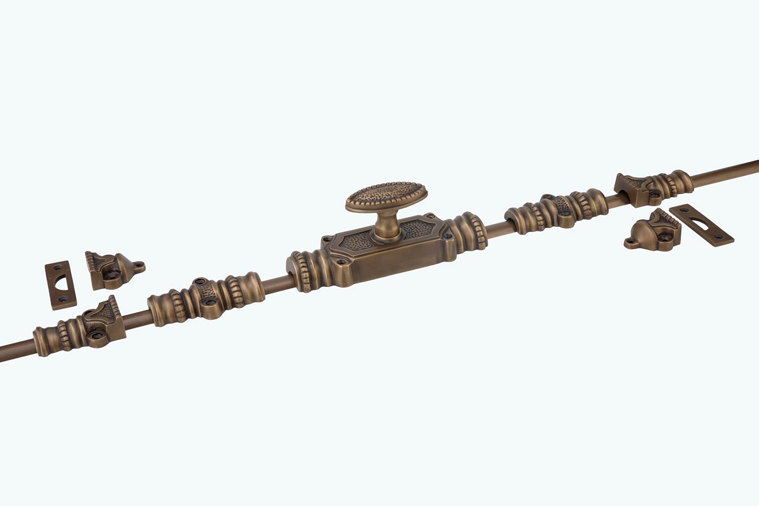 Antique Brass Door Cremone Bolt - 9 ft Durable Solid Brass Build, Rust Resistant, Easy Installation, Vintage Style for Tall Doors, Perfect for Any Decor