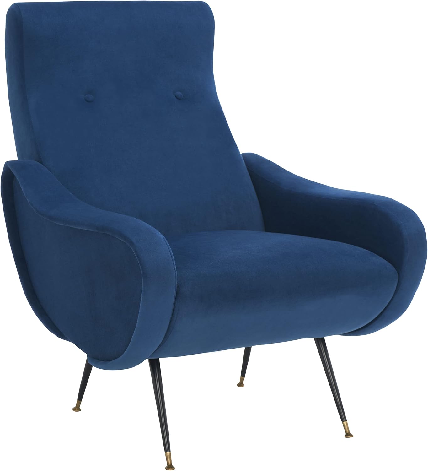 Safavieh Home Collection Elicia Retro Navy Velvet Accent Chair