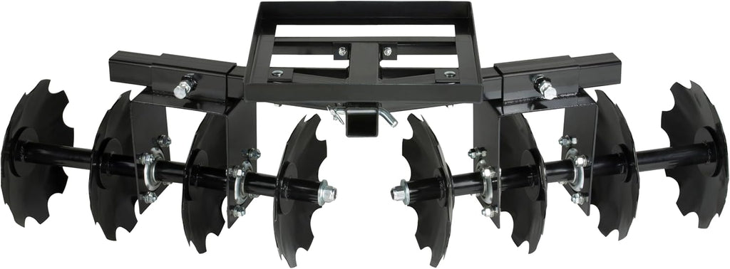IMPACT IMPLEMENTS® Disc Plow Harrow with Weight Tray for ATV/UTV/Garden Tractors. Prep Soil, Cut Weeds & Clear Crop Remains.
