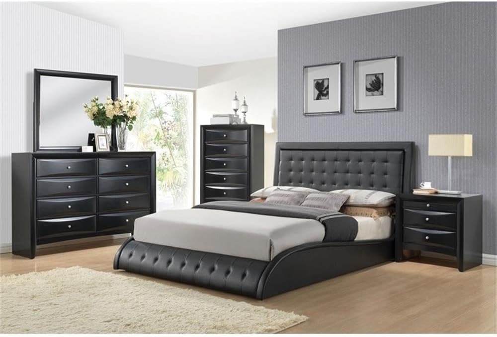 Acme Ireland Rectangular Wood 8-Drawer Storage Dresser in Black