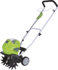 Greenworks 40V 10' Cordless Tiller / Cultivator, 4.0Ah Battery and Charger Included, Green
