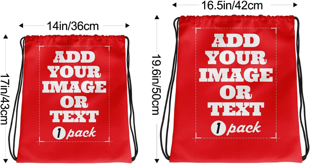Pranboo® 50 Pack Bulk丨Custom Drawstring Bags, BackPack, Gym Bag, Water Resistant, Travel Climbing Beach Camping 16.5''x19.6''