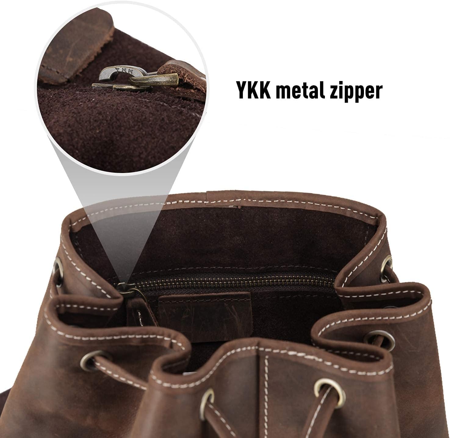 Polare Vintage Full Grain Leather Rucksack Backpack Casual Travel Satchel Bag Daypack For Men Women