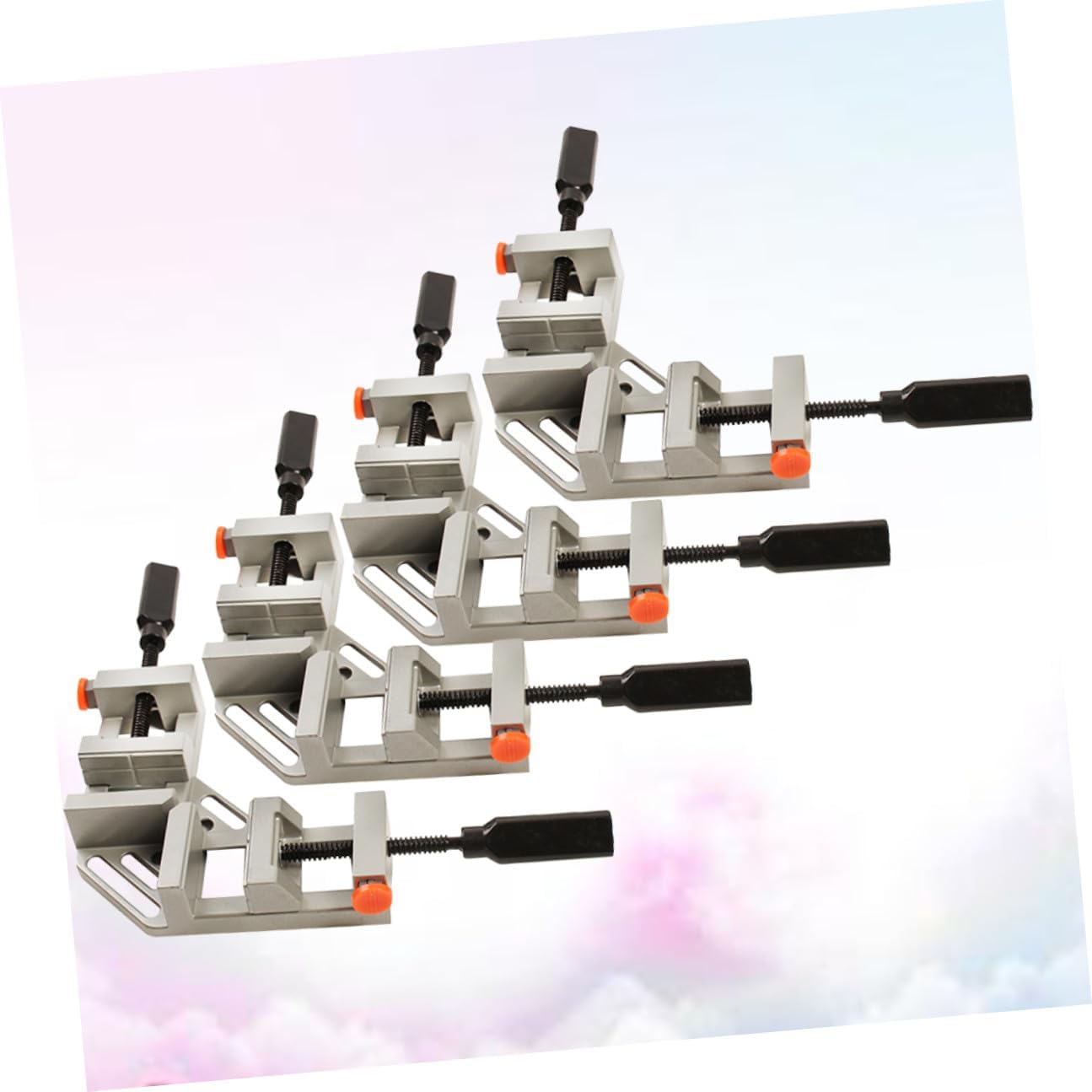 Luxshiny 4pcs 90 Degree Aluminum Alloy Double Handle Quick Release Corner Clamps for Woodworking Welding and Photo Framing Tools