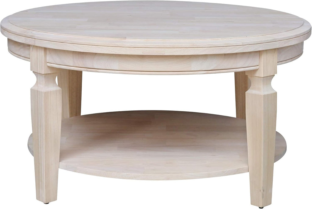 IC INTERNATIONAL CONCEPTS Vista Round Coffee Table Unfinished