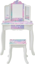 Teamson Kids - Starry Sky Print Gisele Medium Vanity - White/Lavender