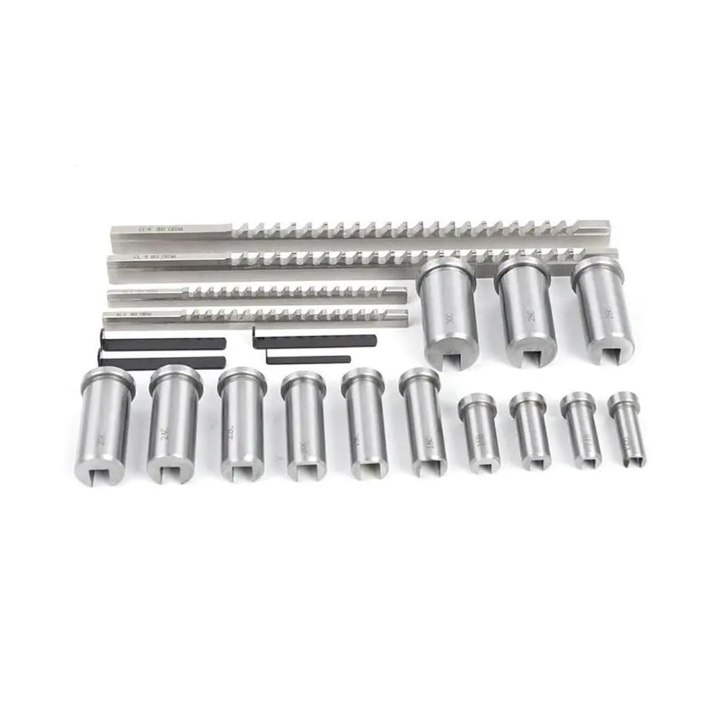 22pcs Metric System Keyway Broach Set, Bushing Shim Set 12-30 HSS Keyway Tool Knife for CNC Machine for Metalworking, Lathe