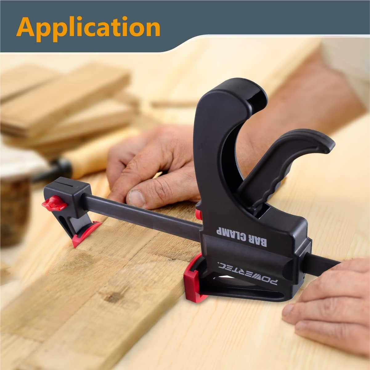 POWERTEC 6' Bar Clamps/Spreaders 32 Pack, Trigger & Ratchet Quick Grip Clamps for Woodworking, Gluing & DIY Projects