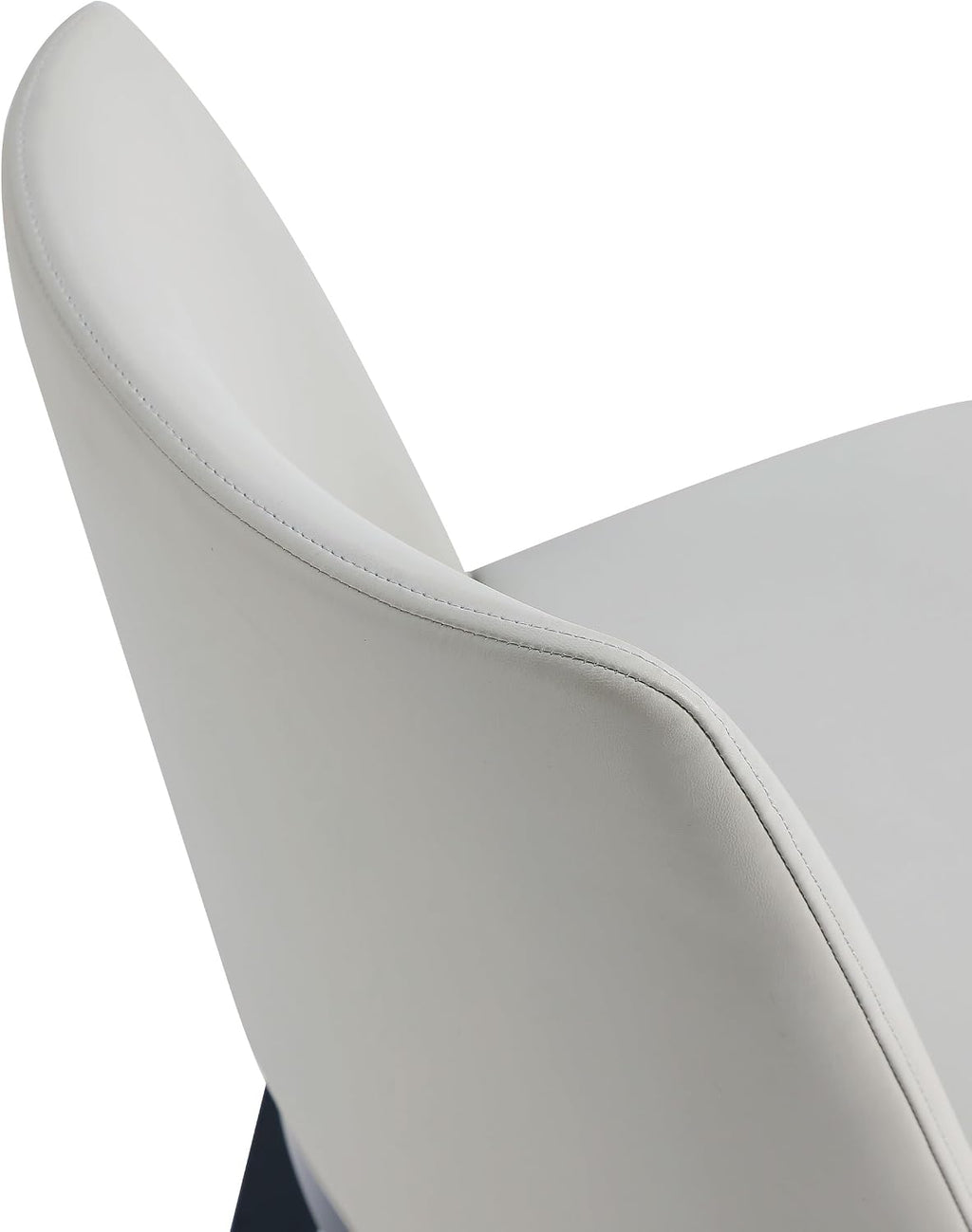Manhattan Comfort Gansevoort Modern Faux Leather Dining Chair with Solid Beech Wood Frame, Upholstered Accent Furniture for Kitchen Table or Office, Set of 4, Stone Grey