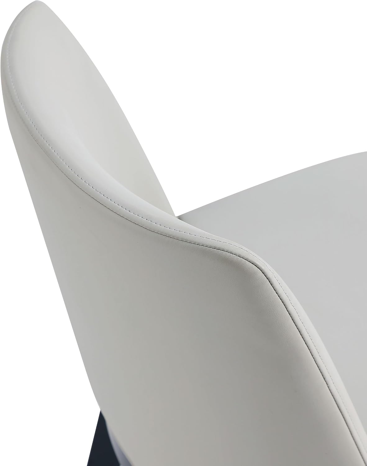 Manhattan Comfort Gansevoort Modern Faux Leather Dining Chair with Solid Beech Wood Frame, Upholstered Accent Furniture for Kitchen Table or Office, Set of 4, Stone Grey