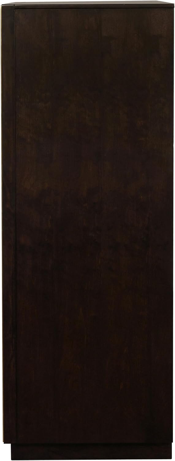Coaster Home Furnishings - Durango - Wood - 5-Drawer Chest with Gold Accents, Linear Handles and Floating Base - Contemporary - Bedroom - Smoked Peppercorn - 223265