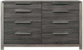Acme Casimiro Transitional Wood 8-Drawer Rectangular Dresser in Gray