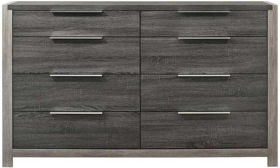 Acme Casimiro Transitional Wood 8-Drawer Rectangular Dresser in Gray