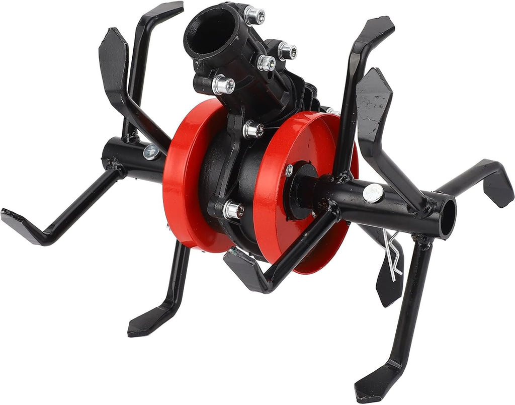 6 Claw Brush Cutter Grass Wheel Soil Loosen Head Mini Tiller Deep Plowing Wheel for Garden Tiller Cultivator 28mm 9 Tooth Professional Gardening Landscaping Tool Durable Alloy