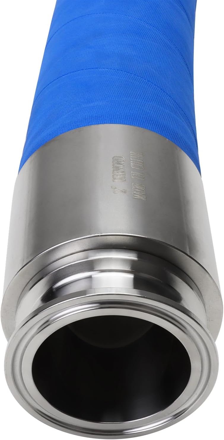 DERNORD Brewery Beer Hose Beverage Transfer Hose Food Grade with 2 Inch Tri-Clamp 1.5ft Length
