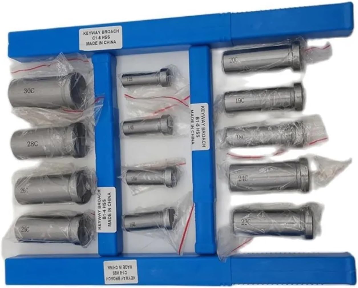 Push Type Keyway broaches 22pcs hss Groove Keyway Broach broaches Set Key Tool Bushing Shim Set Metric Systems 12-30 HSS Keyway Tool