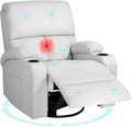 LEVELEVE Rocking Recliner Chair, Massage Rocker Recliner Chair with Vibration Massage and Heat, 360° Swivel Recliner Chairs, Living Room, Bedroom, Nursery, RV, Grey