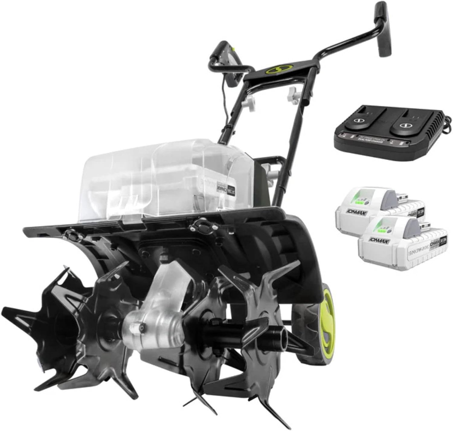 Sun Joe 24V Cordless Garden Tiller Cultivator Kit with Battery and Charger for Weeding, Soil Aeration and Prepping Plant Beds, Black, 24V-X2-TLR14