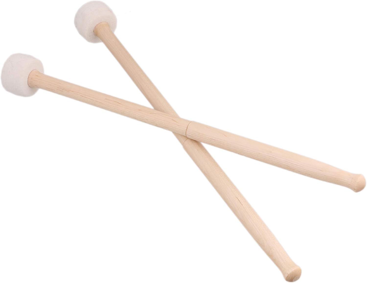 Durable Timpani Mallets Felt Head Drum Sticks with Wood Handle White Head 14Inch Pack of 5