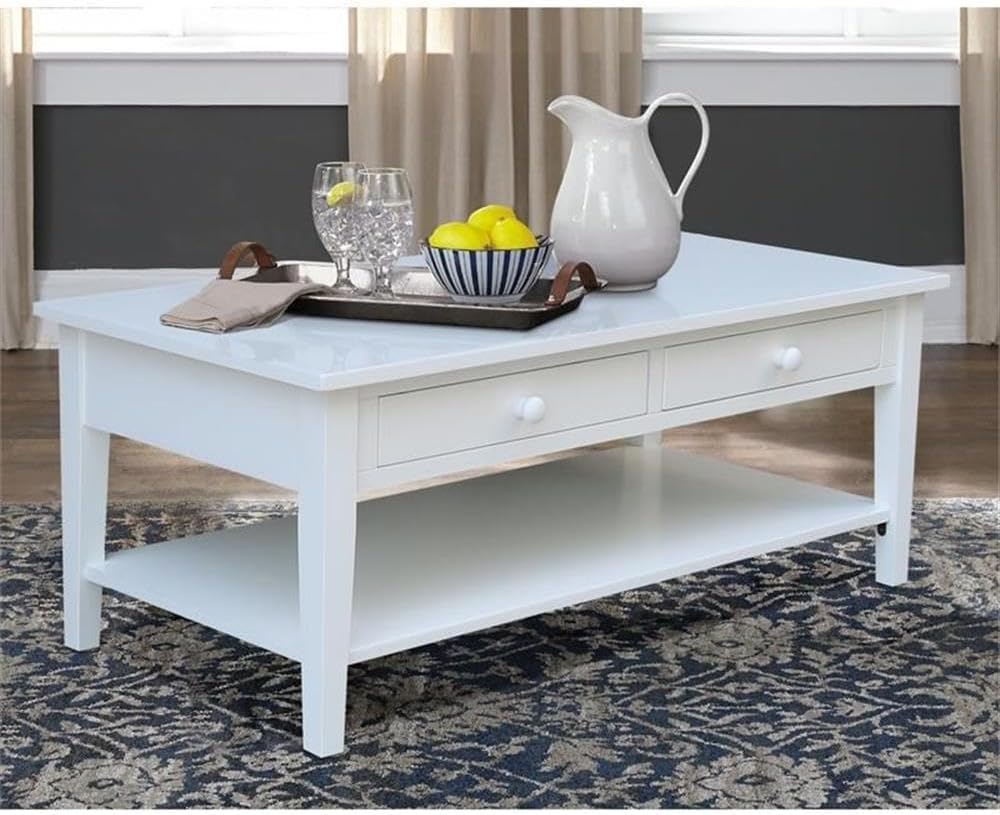 IC INTERNATIONAL CONCEPTS Spencer White Wood Coffee Table