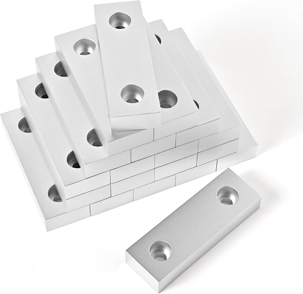 10 Sets(20Pcs) Aluminum Soft Jaws Set, 6 inch Vise Jaws 6' x 2' X 1',10Set Vise Soft Jaws Fit to 6' Kurt Vise Jaws,Silver