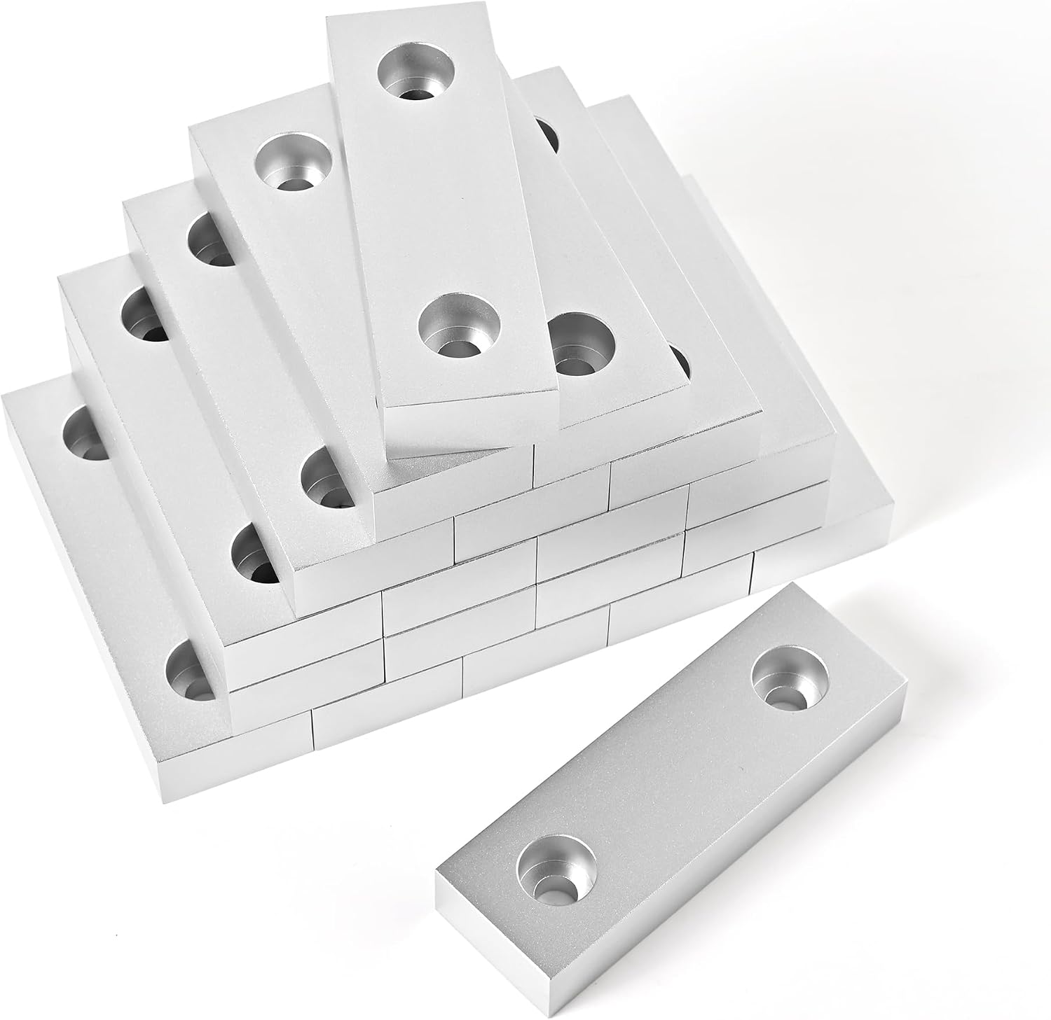 10 Sets(20Pcs) Aluminum Soft Jaws Set, 6 inch Vise Jaws 6' x 2' X 1',10Set Vise Soft Jaws Fit to 6' Kurt Vise Jaws,Silver