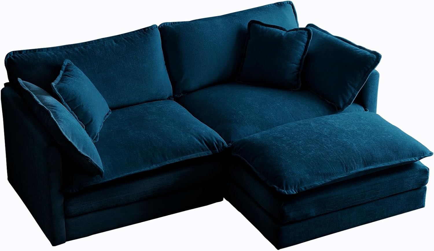 ERYE Oversized Loveseat Sectional Sofa Modern Deep Seat Reversible Chaise Sofa&Couch with Movable Ottoman and 4 Pillows, Modular Sleeper Upholstered Couch for Living Room,Apartment,Studio,Office