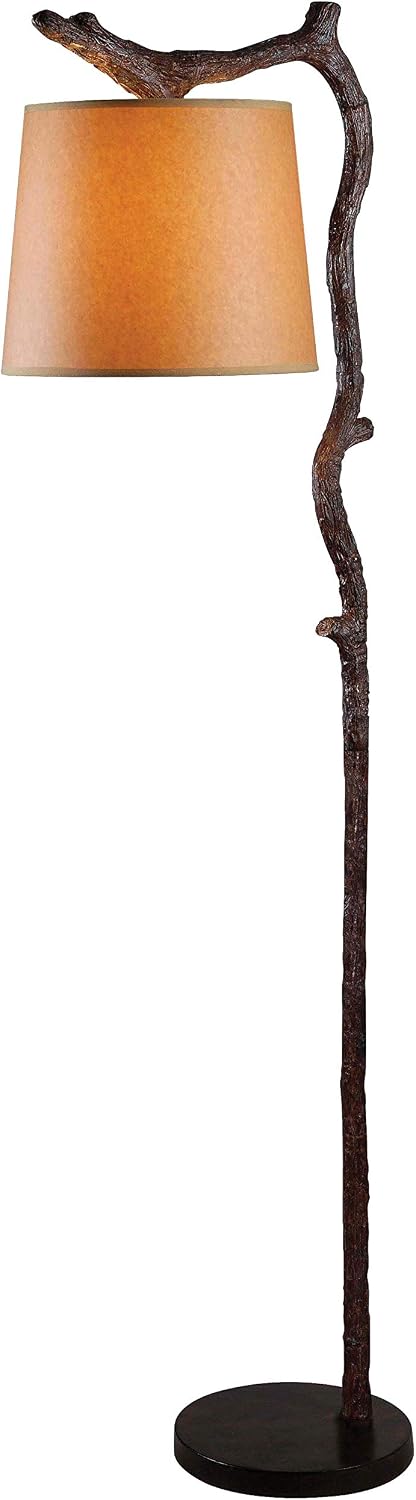 Kenroy Home Overhang Floor Lamp with Bronze Finish, Rustic Style, 61' Height, 17.75' Width, 12' Depth