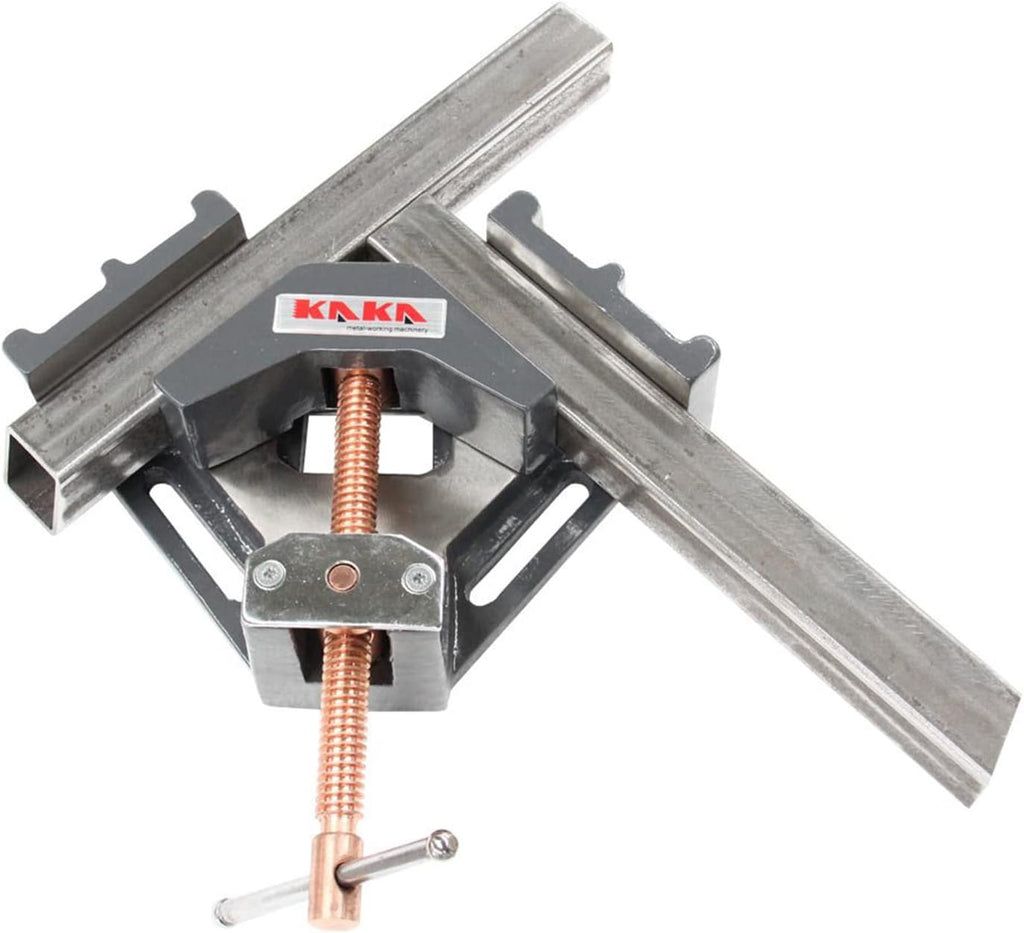 KAKA INDUSTRIAL Angle Clamp Heavy Duty Right 90-Degree Welding Clamp Vice, 4-Inch Jaw Opening, for Woodworking Corner Miter, Metalworking, and Photo Framing, AC-100
