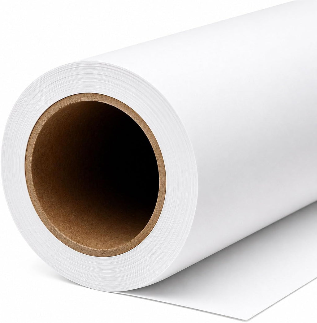 Yizhily Seamless Photo Photography Background Paper Backdrop for Photoshoot, Videos, YouTube, Livestream, 107' x36', Arctic White