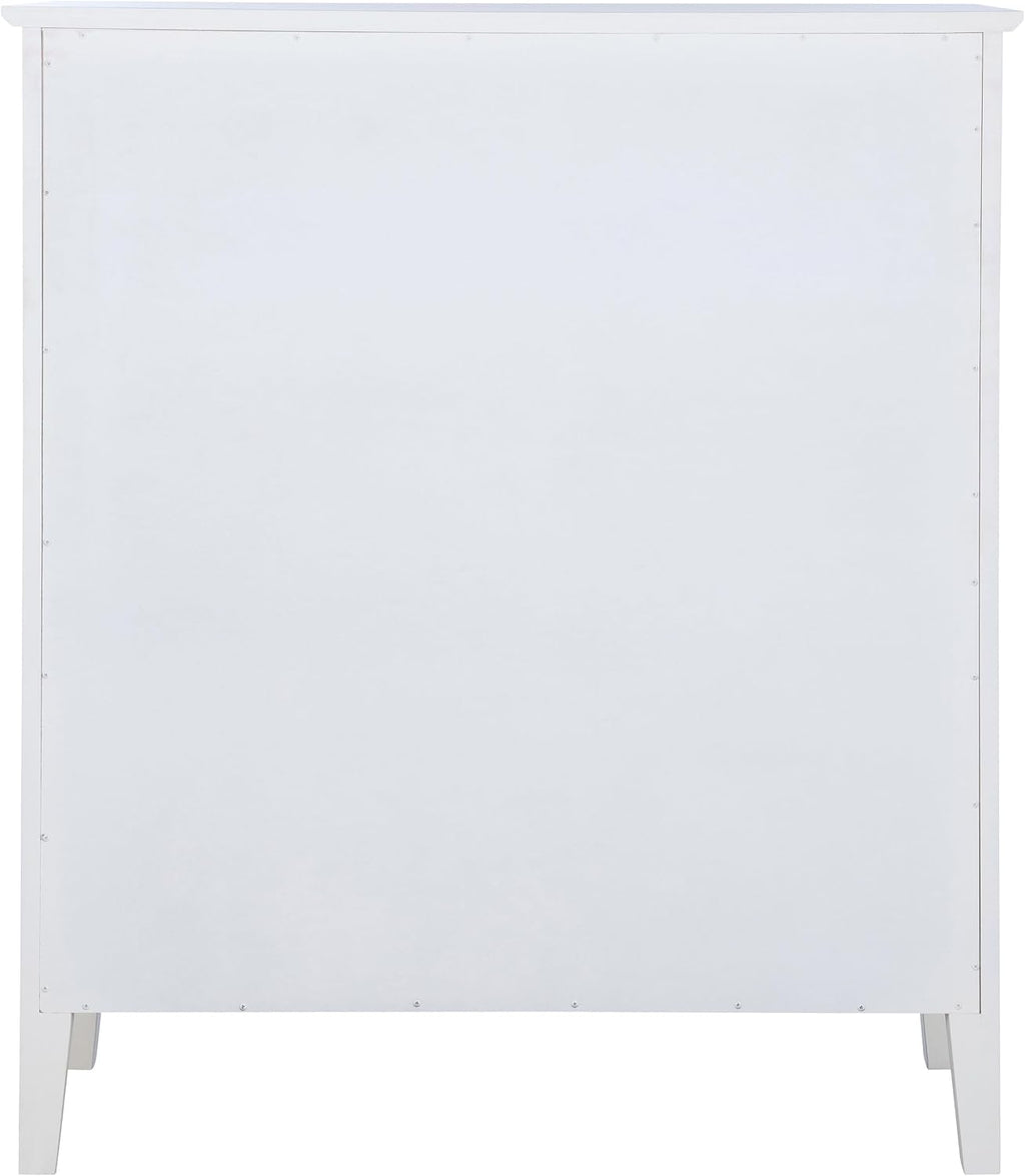 Coaster Home Furnishings - Bexhill - Wood - 8-Drawer Chest with Rattan Fronts, Black Felt Lining and Convex Design - Coastal - Bedroom - White - 223475