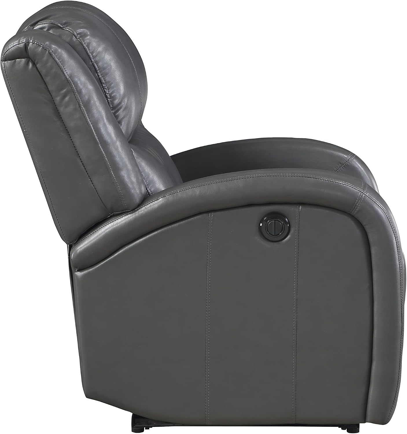 Lexicon Power Reclining Chair, Faux Leather Recliner with One-Touch Power Control, Home Theater Seating, Wall Hugger Recliner Chair, Comfortable Seating for Living Room or Bedroom, Gray
