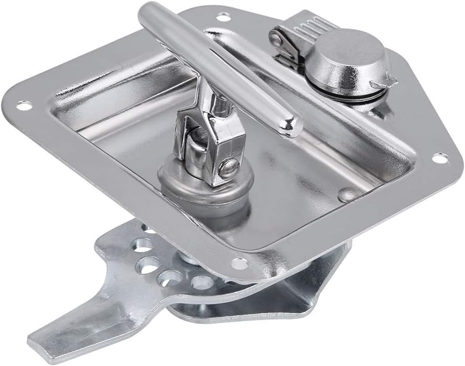4pcs Tool Box Latch, Stainless Steel T-Handle Latches Tool Box Locks with Keys and Gasket Folding T-Handles Latch Heavy Duty Flush Mount Handle Latch for RV, Camper,Toolbox,Truck Trailer (4)