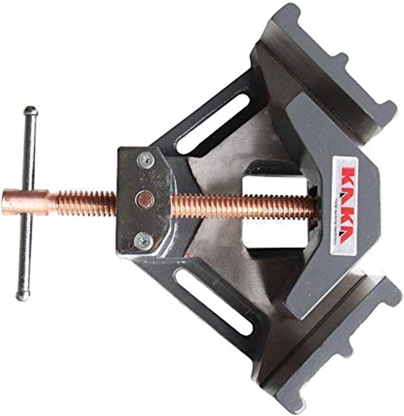 KAKA INDUSTRIAL Angle Clamp Heavy Duty Right 90-Degree Welding Clamp Vice, 4-Inch Jaw Opening, for Woodworking Corner Miter, Metalworking, and Photo Framing, AC-100