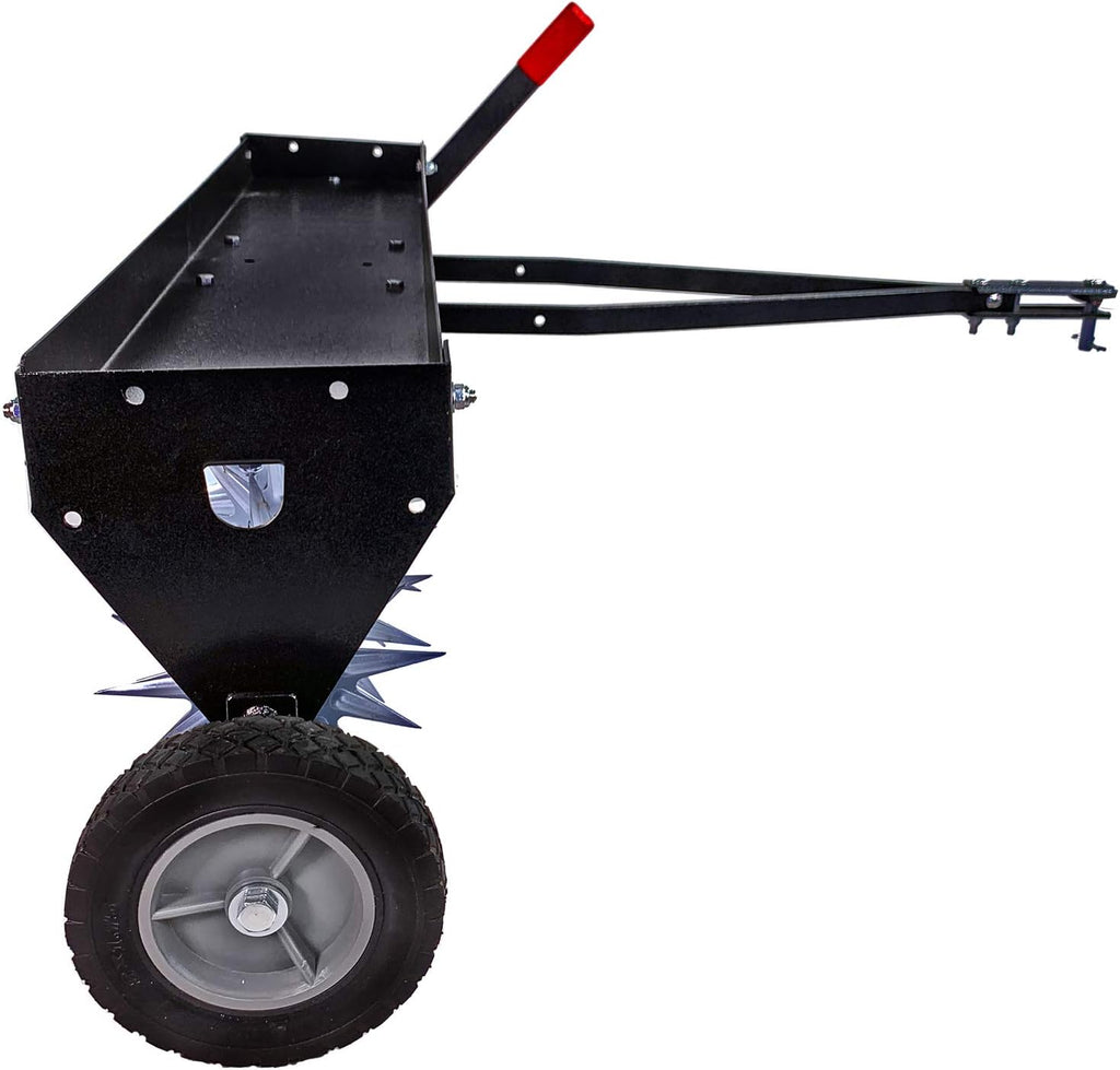 Brinly SAT2-40BH-P Tow Behind Spike Aerator with Transport Wheels, 40' - Hammered Black