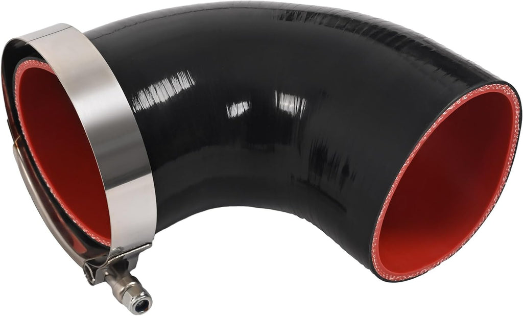 KUAFU 12 Pcs Universal 3' Aluminium Turbo Intercooler Piping & Silicone Coupler & Stainless Steel Clamp Kit Polished