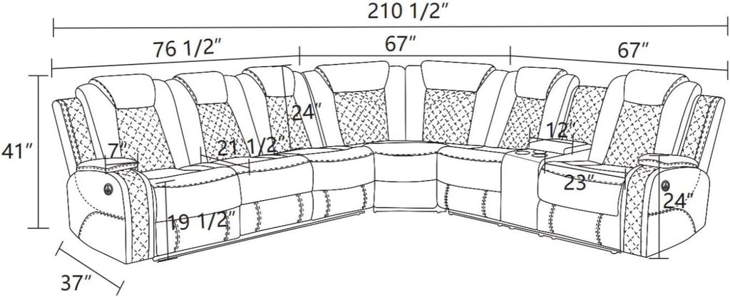 Electric Power Recliner Chair Living Room Furniture, Comfy Wide Lazy Home Theater Breathing Leather Seating with LED Light Strips (White, Single Chair)