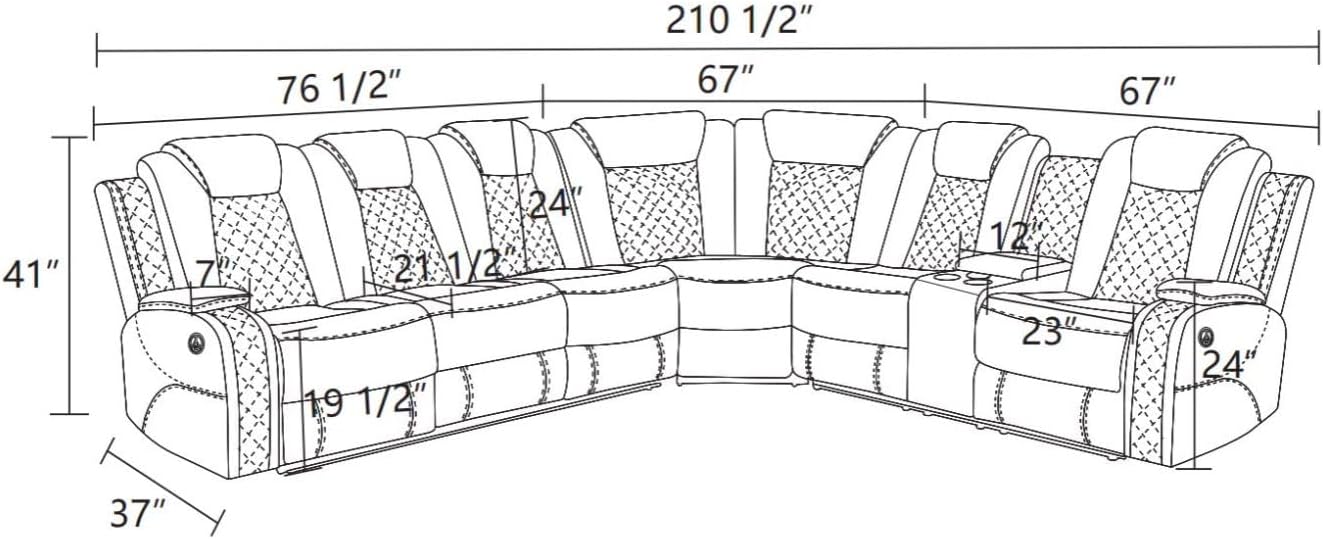 Electric Power Recliner Chair Living Room Furniture, Comfy Wide Lazy Home Theater Breathing Leather Seating with LED Light Strips (White, Single Chair)
