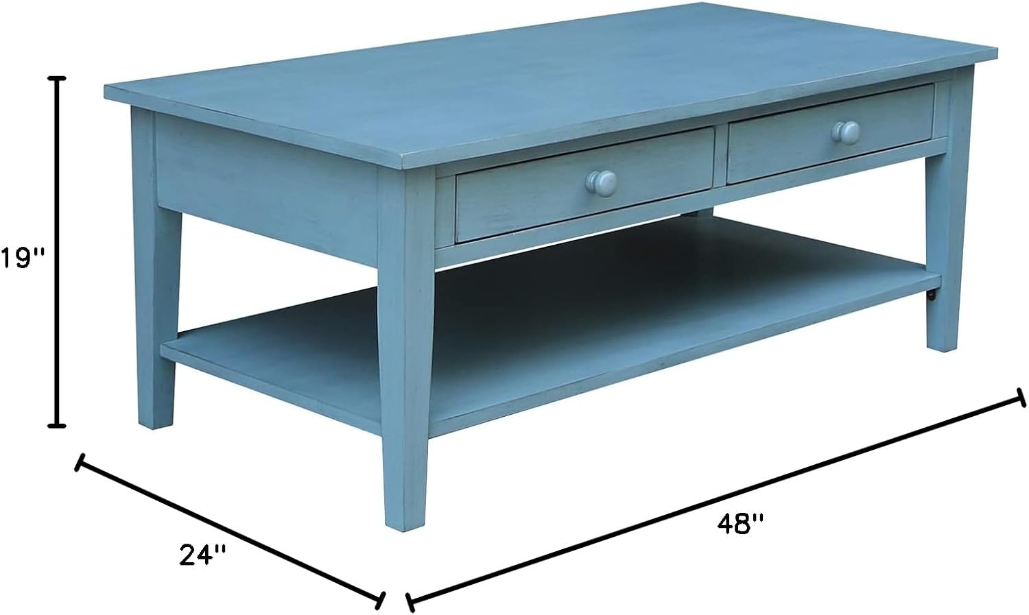 IC INTERNATIONAL CONCEPTS Spencer Blue Wood Coffee Table