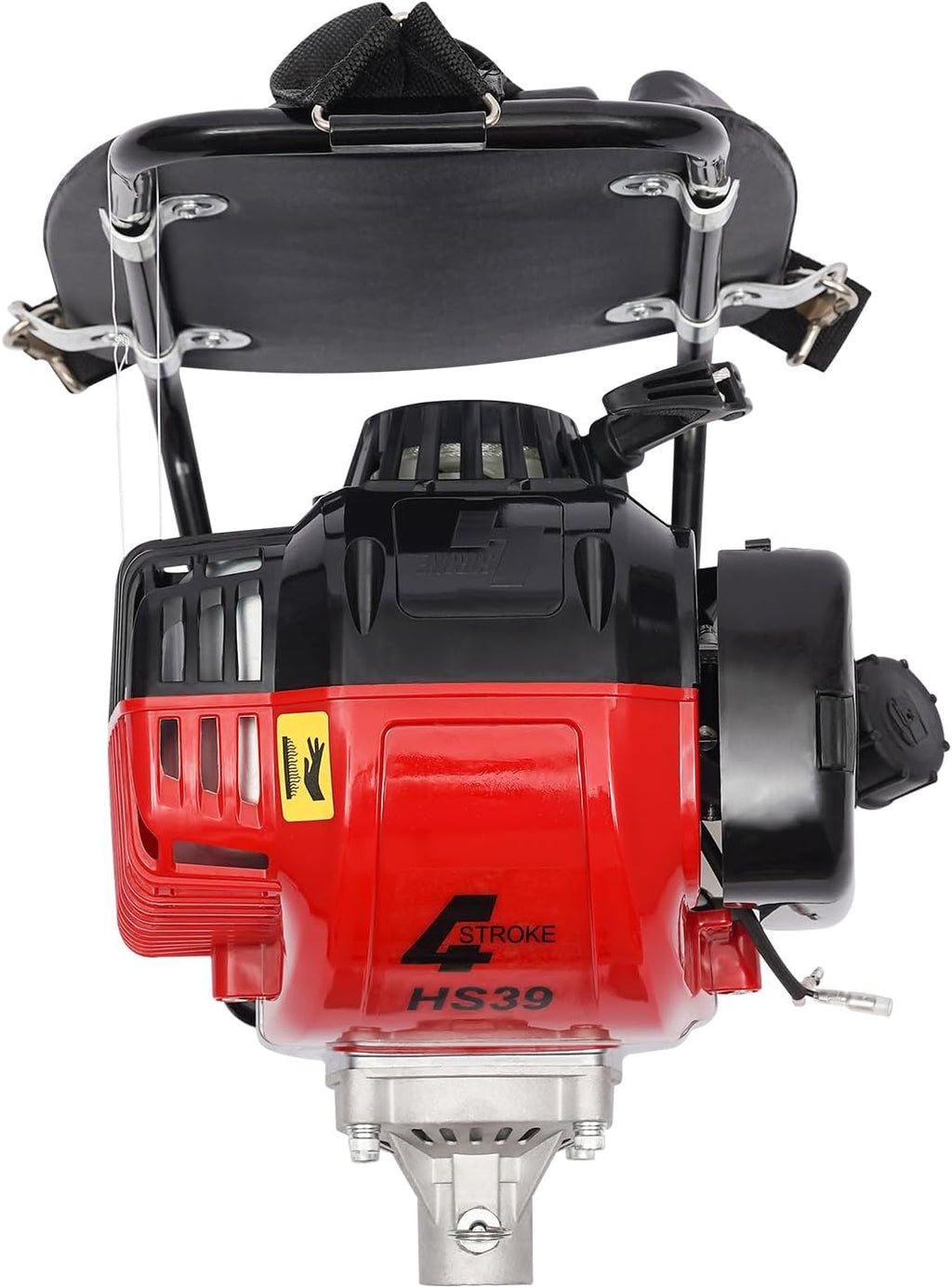 Backpack Cultivator Tiller, 2-in-1 4 Stroke Gasoline Brush Cutter Grass Wacker Weed Lawn Mowerm, Portable Gasoline Air-Cooled Grass Hedge Trimmer Lawn Mower Weed Wacker for Weeding Glass